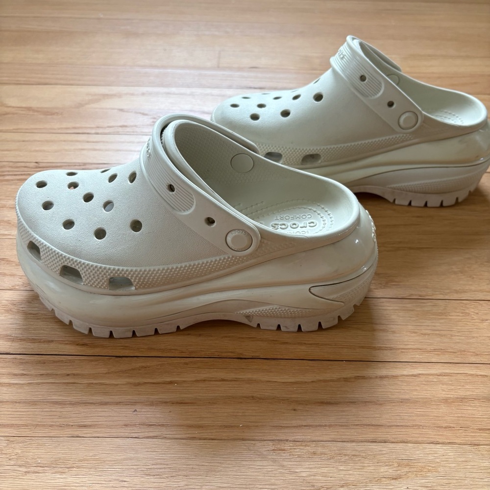 CROCS Elevated Platform Clogs in Light Cream - image 7
